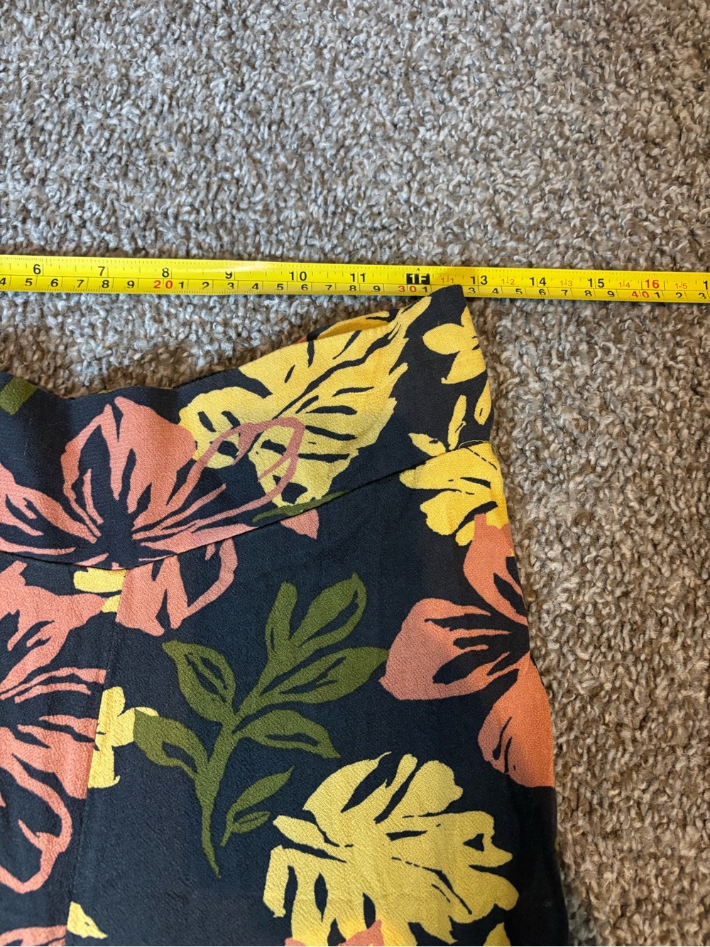 Free People Women Large Floral Print Tiered Wide Leg Pants Vacation Tropical - Picture 8 of 12